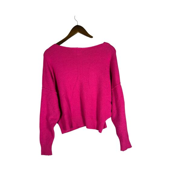 Evereve Hot Pink Cozy Knit Dolman Sleeve Pullover Sweater Size XS - Picture 3 of 7
